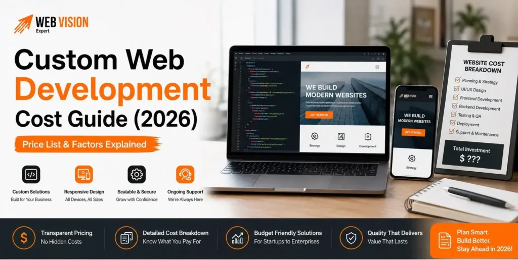 custom web development cost guide 2026 price list factors explained
